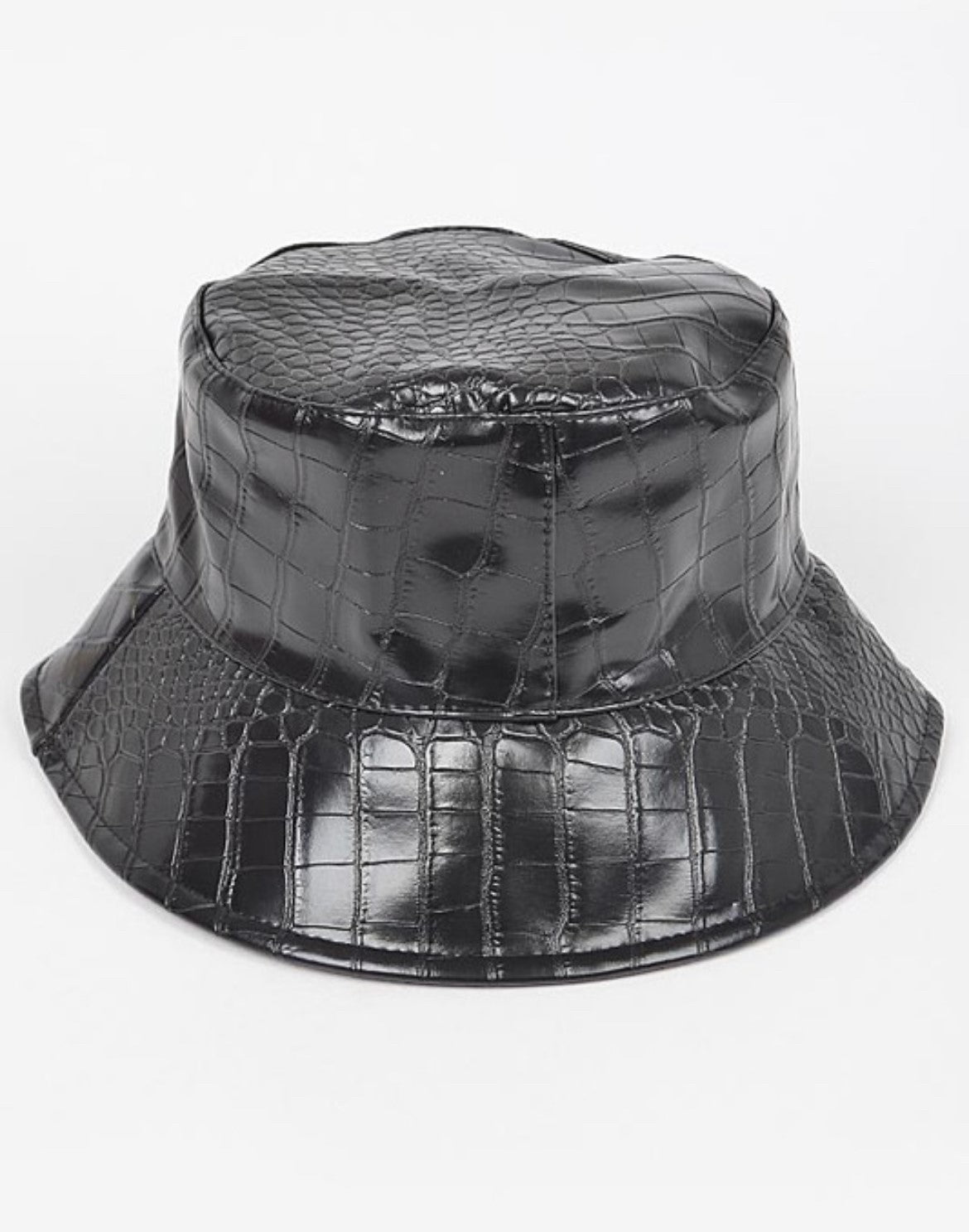 Croc Leather Bucket Hat