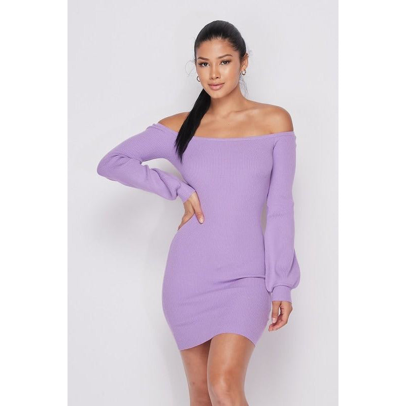Bishop Sleeve Dress- Lavender