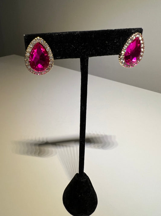 Jewel Tear-drop Bling Stud