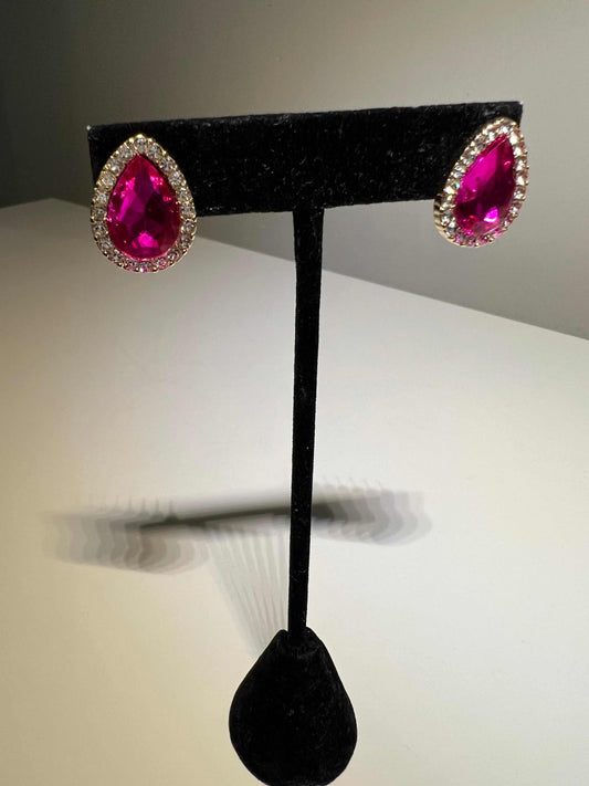 Jewel Tear-drop Bling Stud